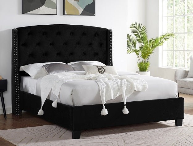 Eva King Headboard/Tootboard - Black - Lara Furniture