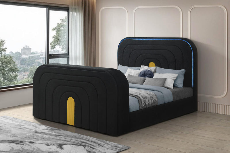 Evalyn King Bed W/ TV Stand & Fireplace (Black) - B845-King