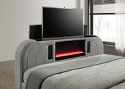 Evalyn King Bed W/ TV Stand & Fireplace (Grey) - B847-King