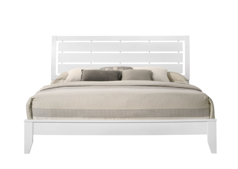 Evan White King Panel Bed - Lara FurnitureKing Bed