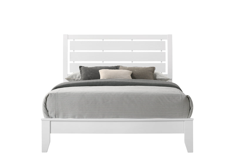 Evan White Queen Panel Bed - Lara FurnitureQueen Bed
