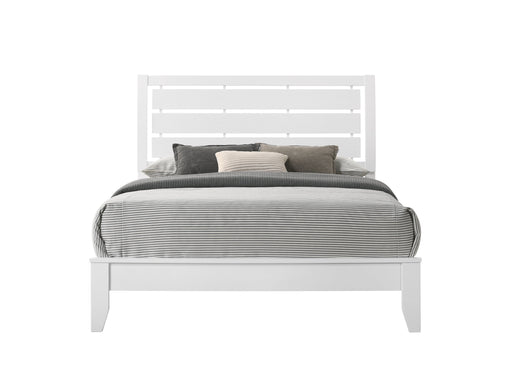Evan White Queen Panel Bed - Lara FurnitureQueen Bed