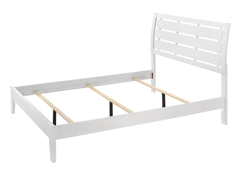 Evan White Queen Panel Bed - Lara FurnitureQueen Bed