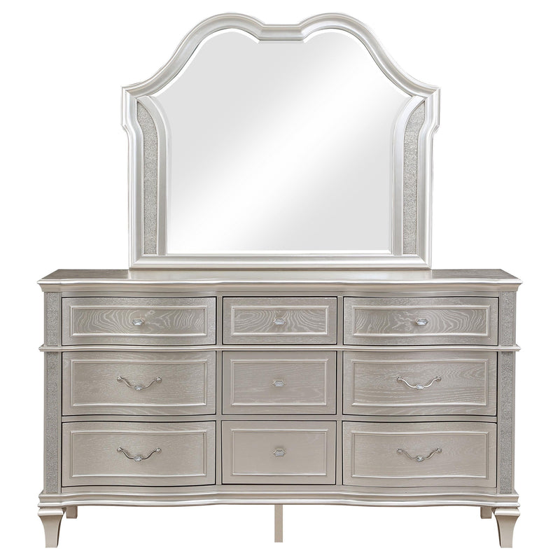 Evangeline 9-drawer Dresser with Mirror Silver Oak - 223393M