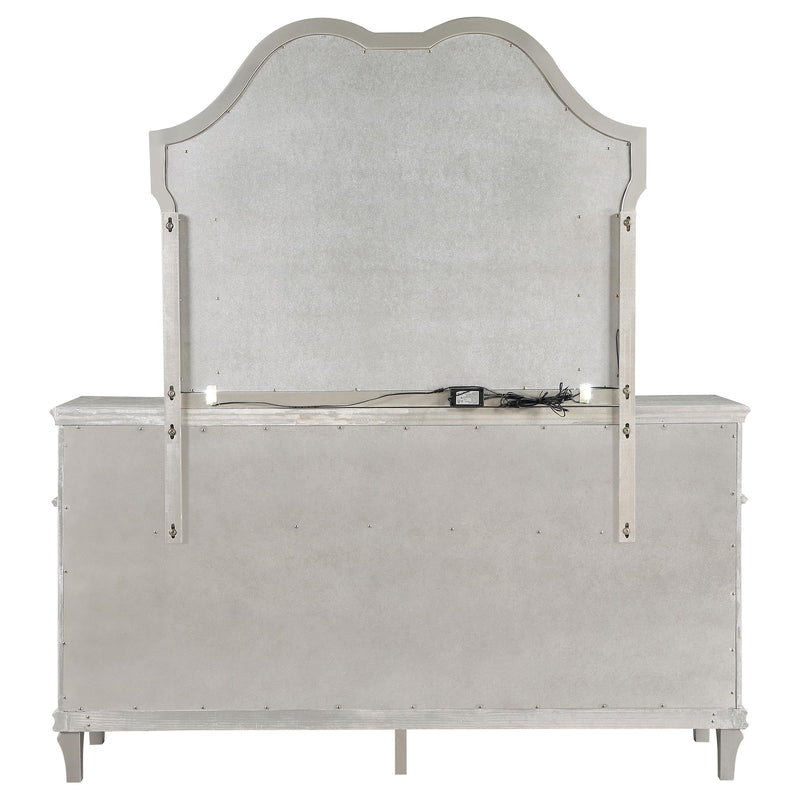 Evangeline 9-drawer Dresser with Mirror Silver Oak - 223393M