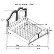 Evangeline Wood Eastern King LED Panel Bed Silver Oak - 223391KE