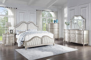 Evangeline Wood Eastern King LED Panel Bed Silver Oak - 223391KE