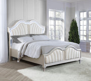 Evangeline Wood Queen LED Panel Bed Silver Oak - 223391Q