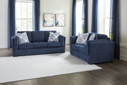 Evansley Navy Living Room Set - Lara FurnitureLiving Room Set