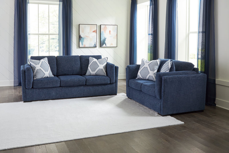 Evansley Navy Living Room Set - Lara FurnitureLiving Room Set