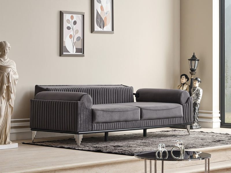 Everest Convertible Sofa Grey in Grey - 101-EVE-LUP15-3