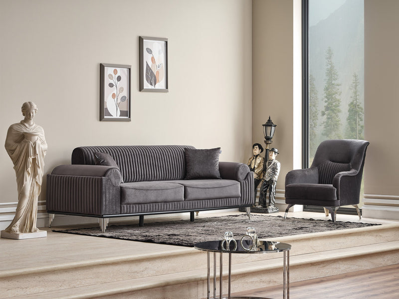 Everest Convertible Sofa Grey in Grey - 101-EVE-LUP15-3