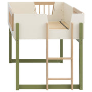 Evren Twin Storage Loft Bed 4-piece Set with Chest and Bookcases Tri-Tone - 460619-SET