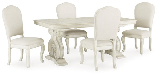 [EXCLUSIVE] Arlendyne Antique White Dining Table and 4 Chairs - Gate FurnitureDining Room Set