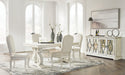 [EXCLUSIVE] Arlendyne Antique White Dining Table and 4 Chairs with Server - Gate FurnitureDining Room Set
