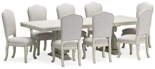 [EXCLUSIVE] Arlendyne Antique White Dining Table and 8 Chairs - Gate FurnitureDining Room Set