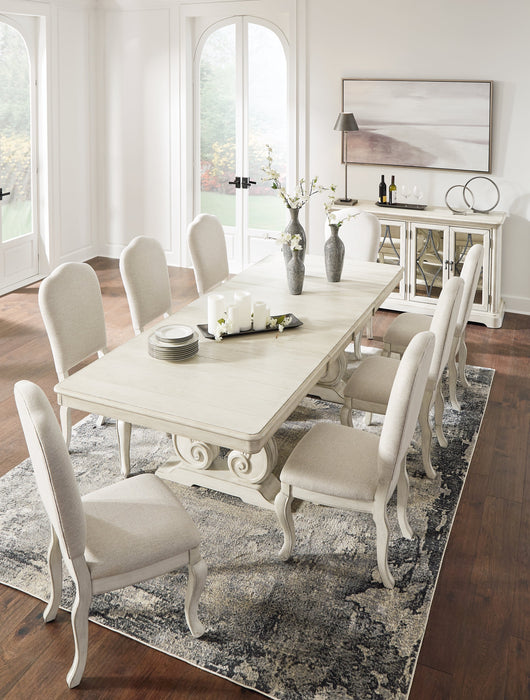 [EXCLUSIVE] Arlendyne Antique White Dining Table and 8 Chairs - Gate FurnitureDining Room Set