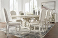 [EXCLUSIVE] Arlendyne Antique White Dining Table and 8 Chairs with Server - Gate FurnitureDining Room Set