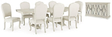 [EXCLUSIVE] Arlendyne Antique White Dining Table and 8 Chairs with Server - Gate FurnitureDining Room Set