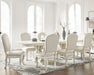 [EXCLUSIVE] Arlendyne Antique White Dining Table and 8 Chairs with Server - Gate FurnitureDining Room Set