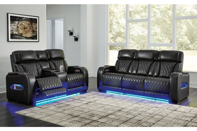 Boyington Black Power Reclining Living Room Set - Lara FurniturePower Reclining Living Room Set
