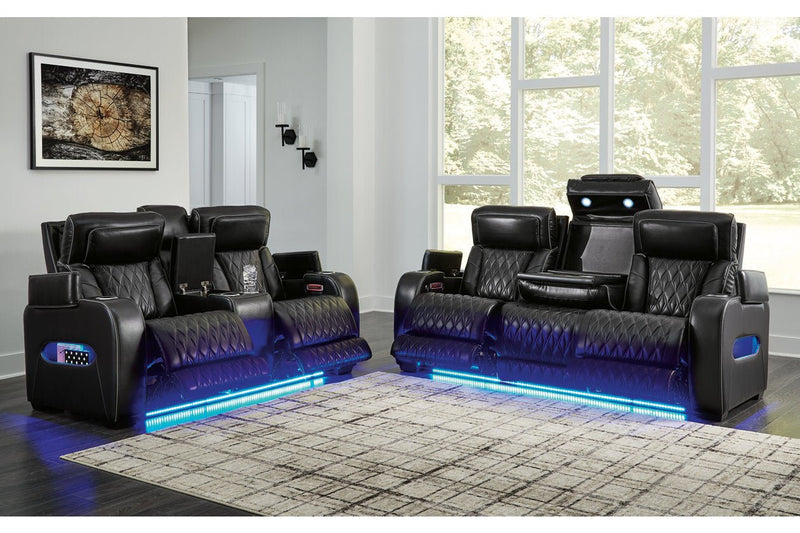 Boyington Black Power Reclining Living Room Set - Lara FurniturePower Reclining Living Room Set