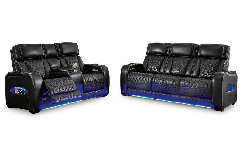 Boyington Black Power Reclining Living Room Set - Lara FurniturePower Reclining Living Room Set