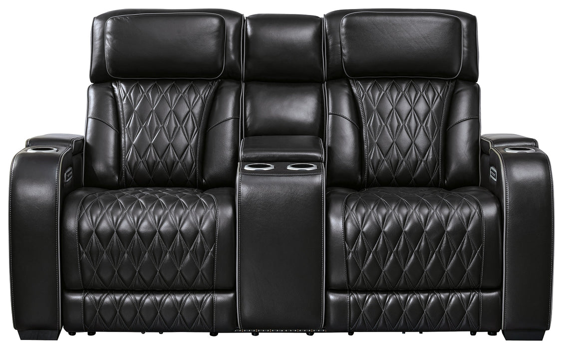 [EXCLUSIVE] Boyington Sofa, Loveseat and Recliner in Black - Gate FurniturePower Reclining Living Room Set