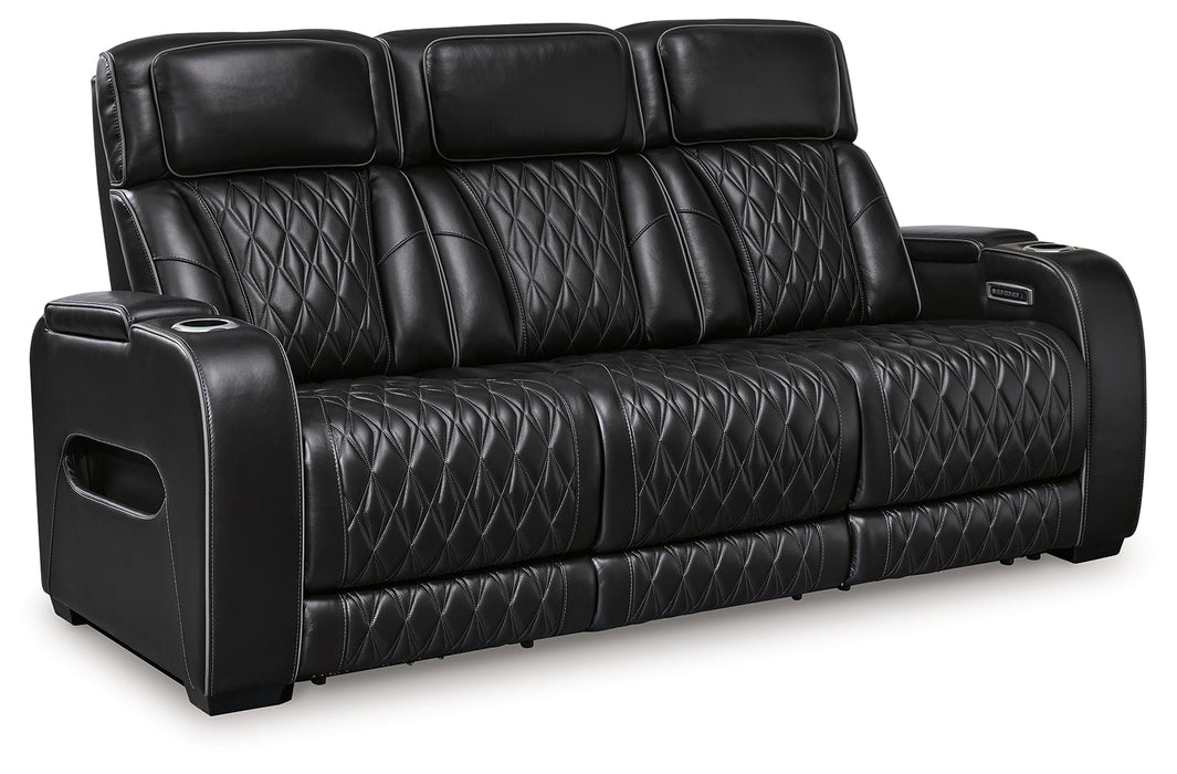 [EXCLUSIVE] Boyington Sofa, Loveseat and Recliner in Black - Gate FurniturePower Reclining Living Room Set