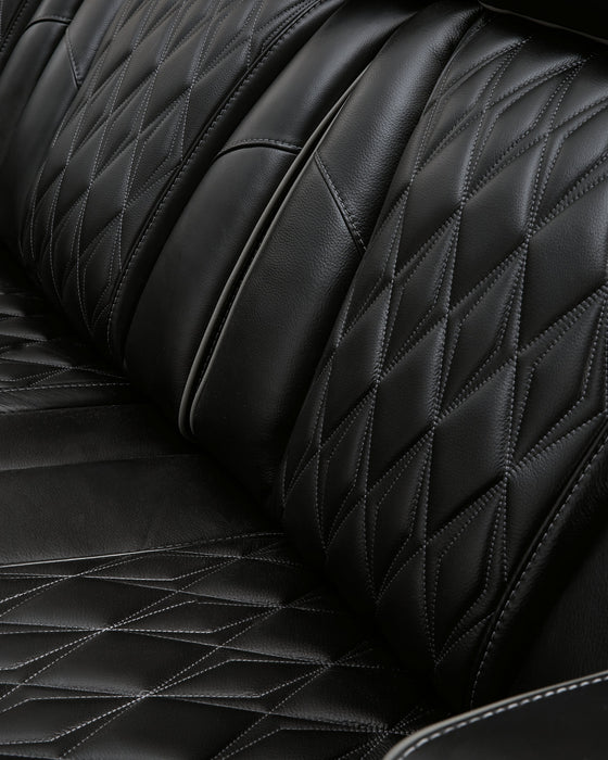 [EXCLUSIVE] Boyington Sofa, Loveseat and Recliner in Black - Gate FurniturePower Reclining Living Room Set