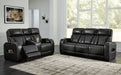 [EXCLUSIVE] Boyington Sofa, Loveseat and Recliner in Black - Gate FurniturePower Reclining Living Room Set