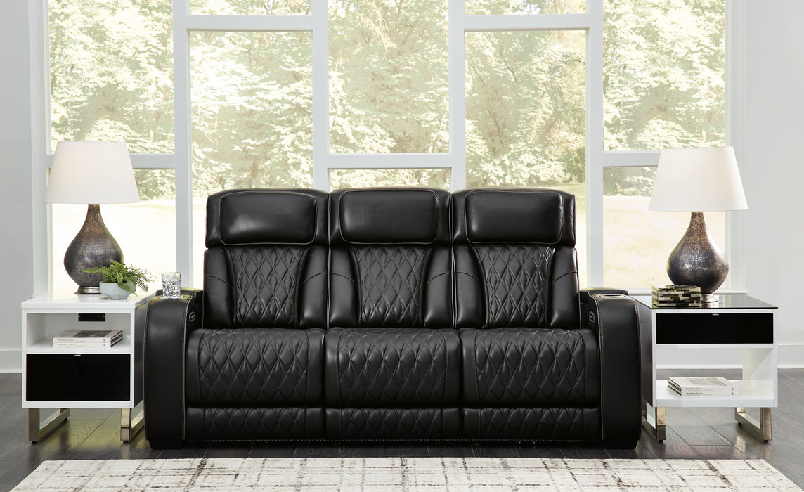 [EXCLUSIVE] Boyington Sofa, Loveseat and Recliner in Black - Gate FurniturePower Reclining Living Room Set