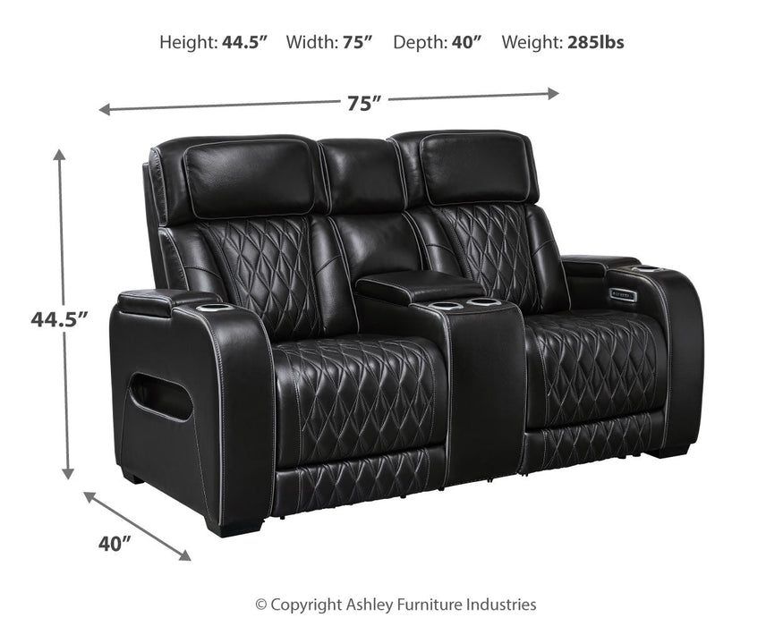 [EXCLUSIVE] Boyington Sofa, Loveseat and Recliner in Black - Gate FurniturePower Reclining Living Room Set