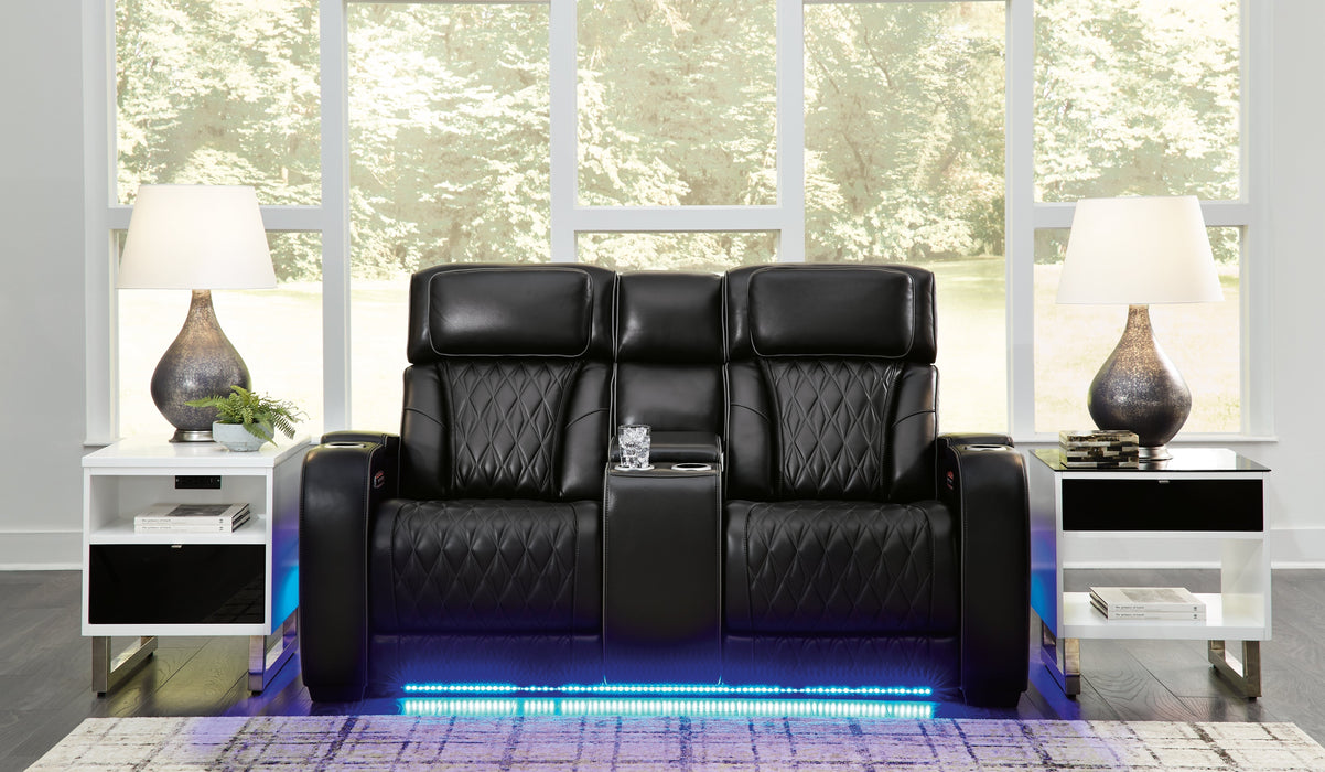 [EXCLUSIVE] Boyington Sofa, Loveseat and Recliner in Black - Gate FurniturePower Reclining Living Room Set