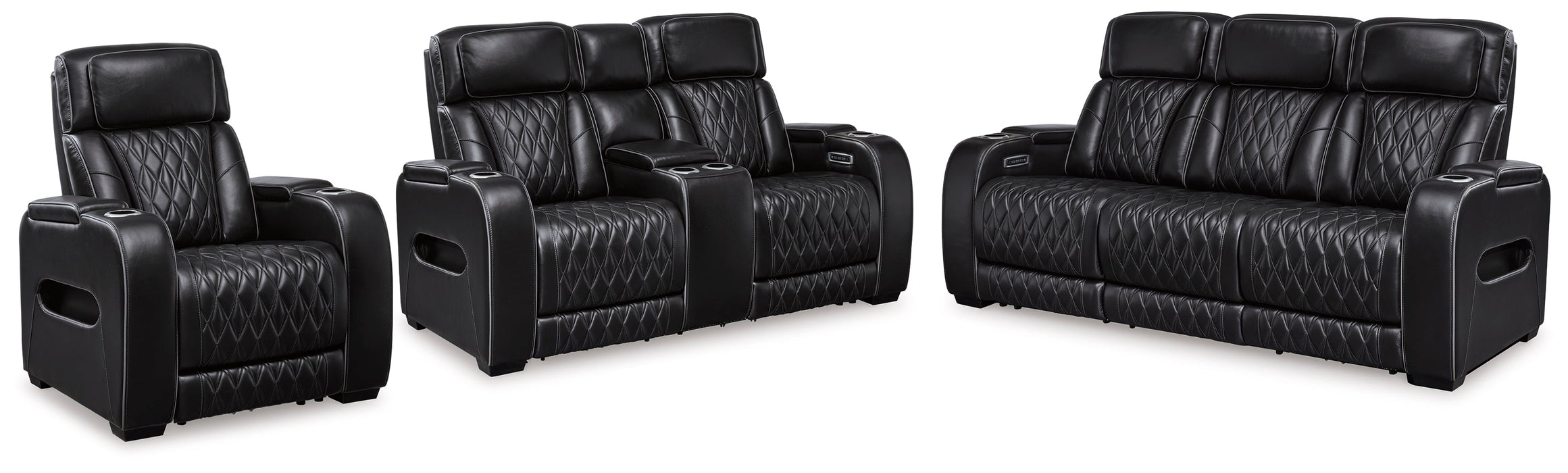 [EXCLUSIVE] Boyington Sofa, Loveseat and Recliner in Black - Gate FurniturePower Reclining Living Room Set