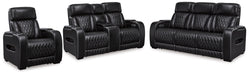 [EXCLUSIVE] Boyington Sofa, Loveseat and Recliner in Black - Gate FurniturePower Reclining Living Room Set