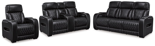 [EXCLUSIVE] Boyington Sofa, Loveseat and Recliner in Black - Gate FurniturePower Reclining Living Room Set