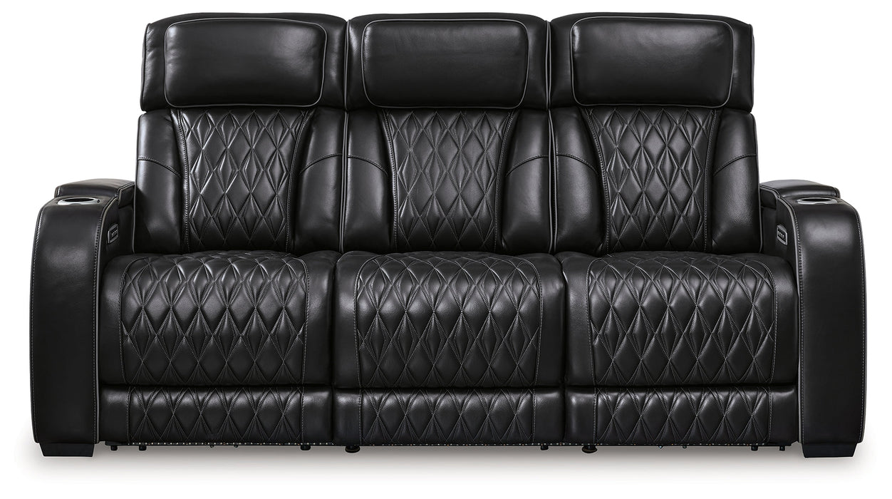 [EXCLUSIVE] Boyington Sofa, Loveseat and Recliner in Black - Gate FurniturePower Reclining Living Room Set