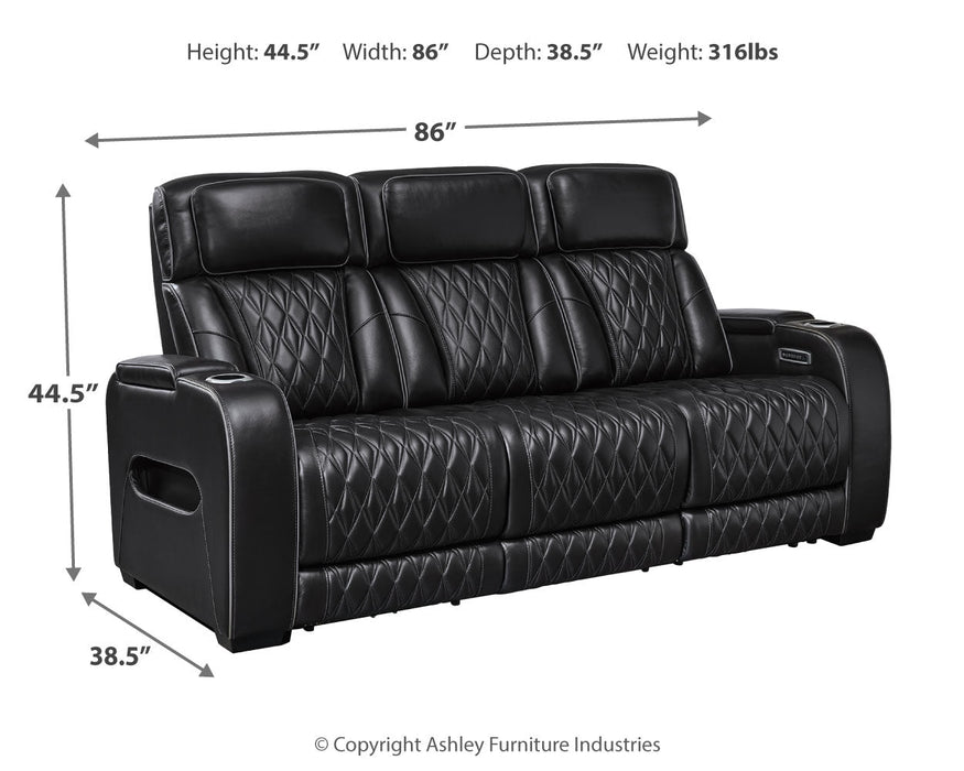 [EXCLUSIVE] Boyington Sofa, Loveseat and Recliner in Black - Gate FurniturePower Reclining Living Room Set
