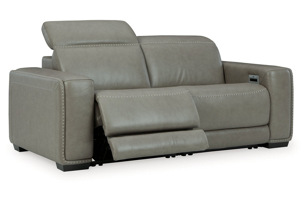 [EXCLUSIVE] Correze Gray 2 - Piece Power Reclining Sectional Loveseat - Gate FurniturePower Reclining Loveseat