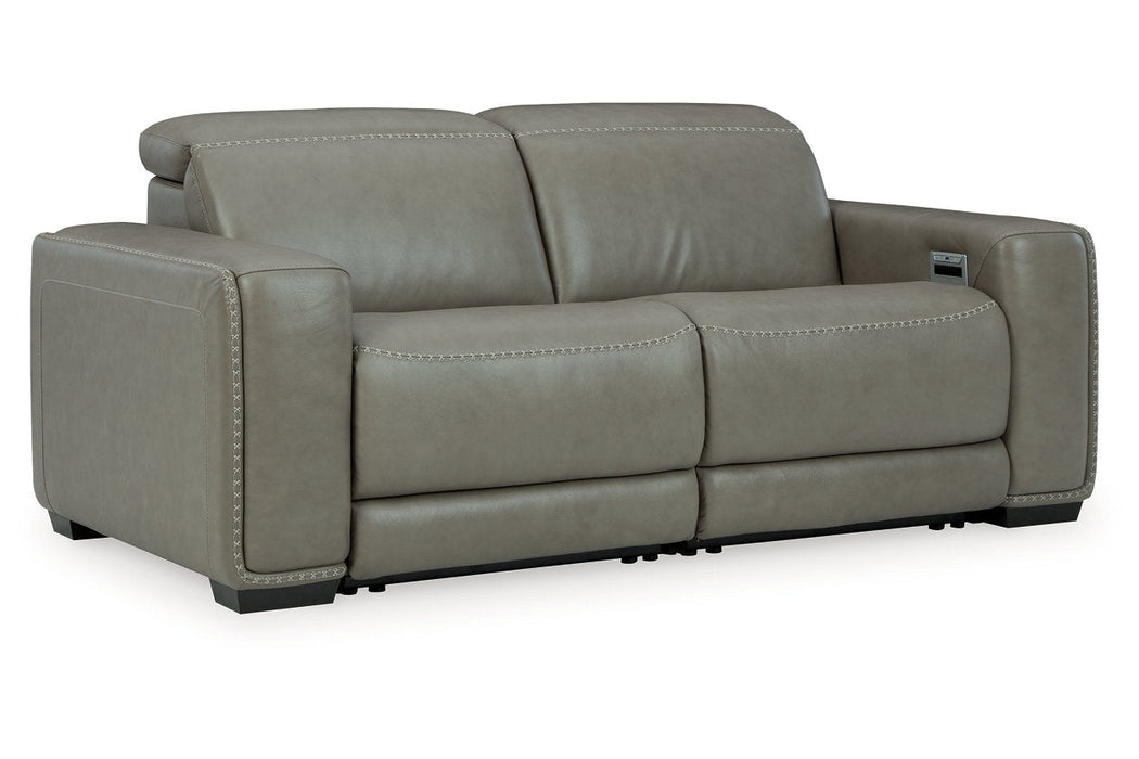 [EXCLUSIVE] Correze Gray 2 - Piece Power Reclining Sectional Loveseat - Gate FurniturePower Reclining Loveseat