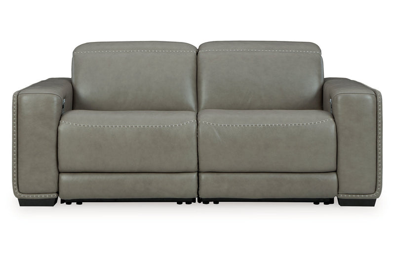 [EXCLUSIVE] Correze Gray 2 - Piece Power Reclining Sectional Loveseat - Lara FurniturePower Reclining Loveseat