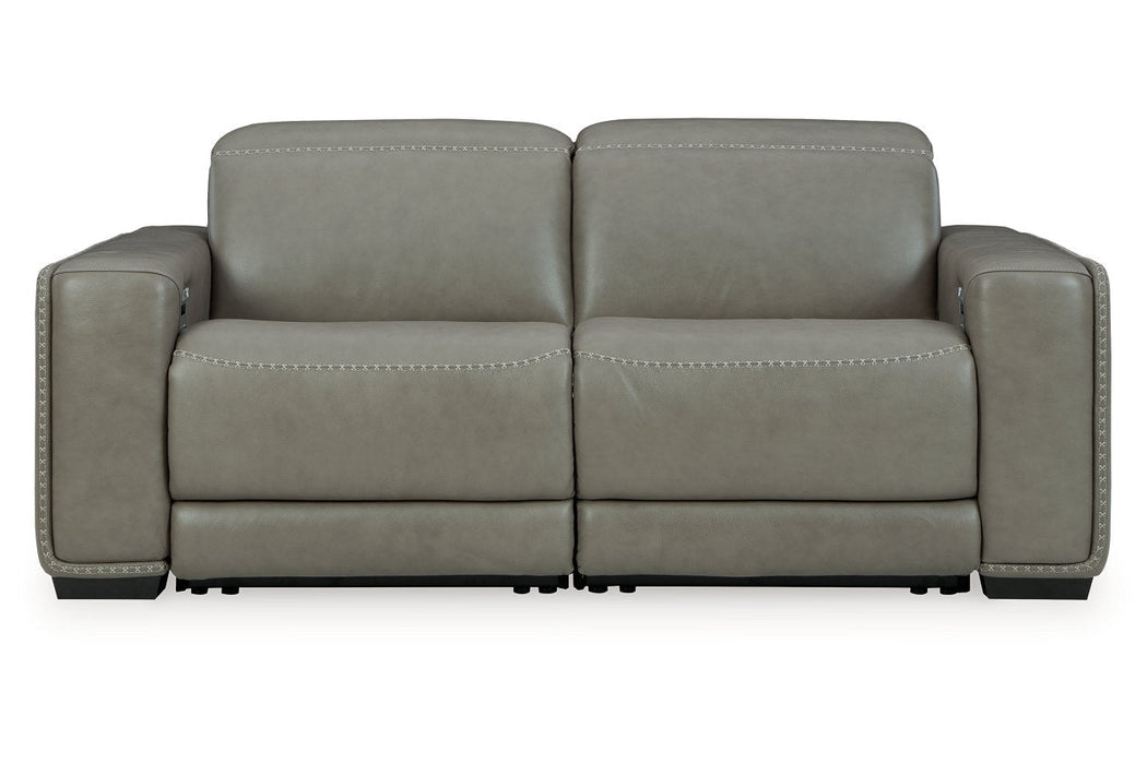 [EXCLUSIVE] Correze Gray 2 - Piece Power Reclining Sectional Loveseat - Gate FurniturePower Reclining Loveseat
