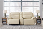 [EXCLUSIVE] Double Deal Almond 2 - Piece Power Reclining Loveseat Sectional with Console - Lara FurniturePower Reclining Loveseat