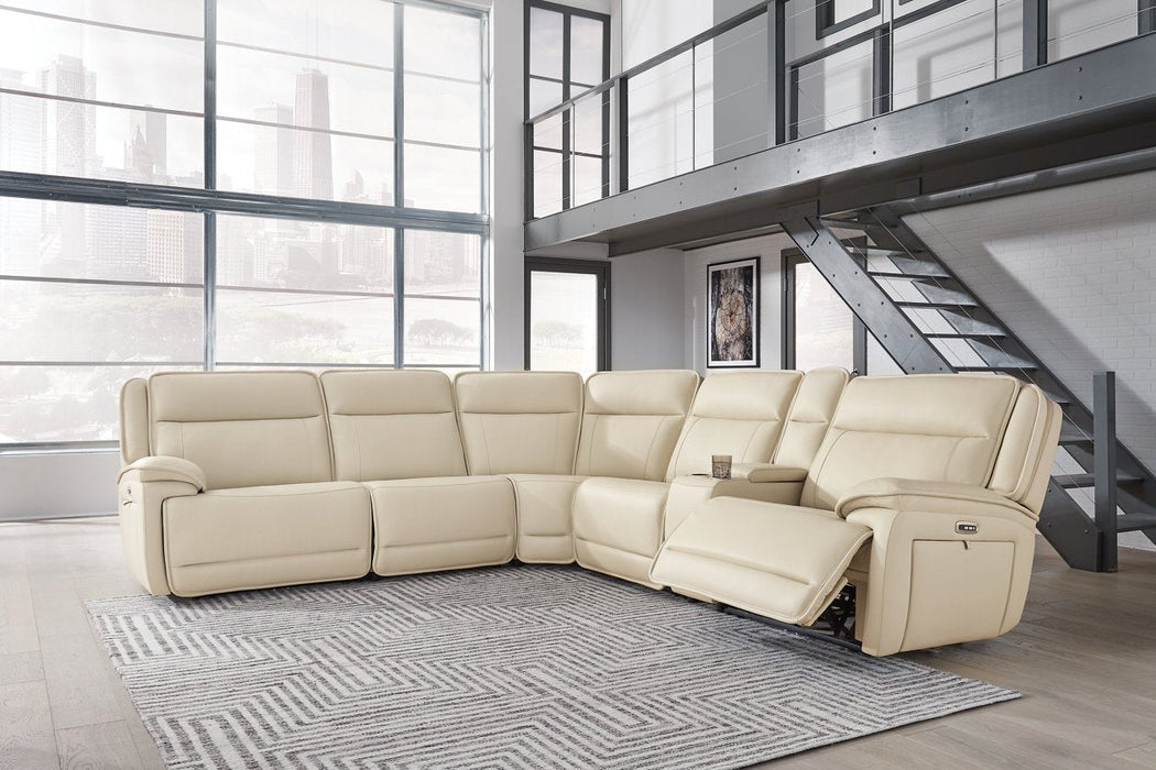 [EXCLUSIVE] Double Deal Almond 6 - Piece Power Reclining Sectional - Gate FurniturePower Reclining Sectional
