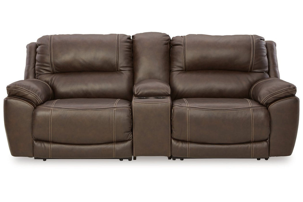 [EXCLUSIVE] Dunleith Chocolate 3 - Piece Power Reclining Loveseat with Console - Gate FurniturePower Reclining Loveseat