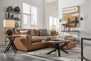 [EXCLUSIVE] Emilia Caramel Leather 3 - Piece Modular Sectional with Ottoman - Lara FurnitureSectional