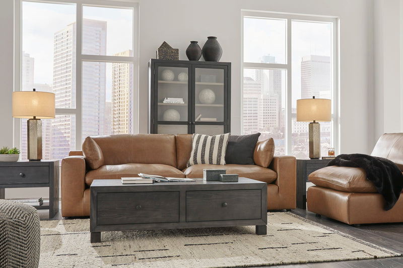 [EXCLUSIVE] Emilia Caramel Leather 3 - Piece Sofa - Lara FurnitureSectional