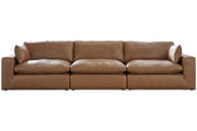 [EXCLUSIVE] Emilia Caramel Leather 3 - Piece Sofa - Lara FurnitureSectional