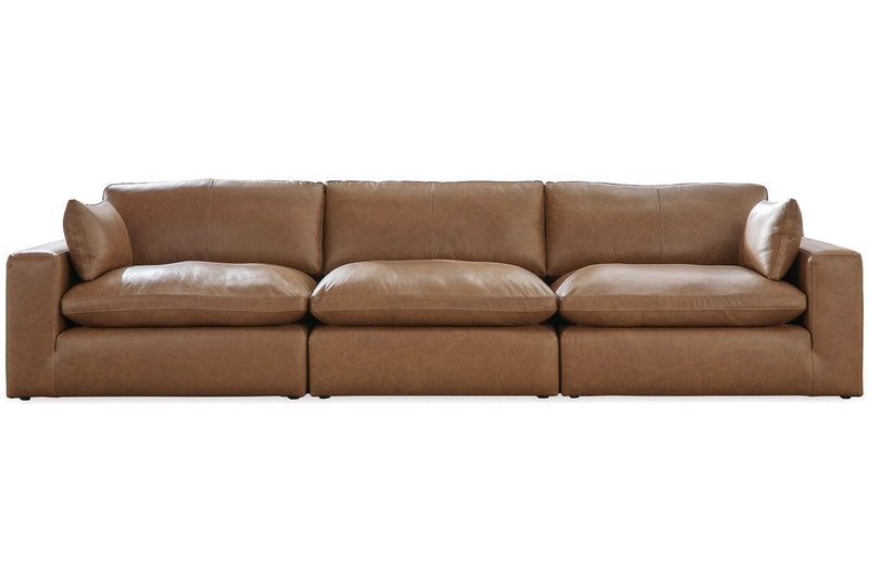 [EXCLUSIVE] Emilia Caramel Leather 3 - Piece Sofa - Lara FurnitureSectional